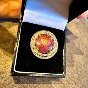 Genuine Ruby (Corundum) Oval Ring